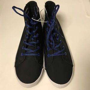Cool Black & Blue Laced High Top Sneakers!